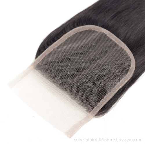Free Sample remy hair extension Straight 4*4 closure human hair peruvian virgin closure human hair extension